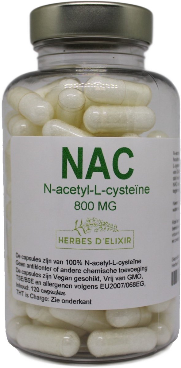 Herbes D'elixir NAC capsules - 800 mg - N-acetyl L-cysteine - Aminozuren - Vegan - 100 capsules