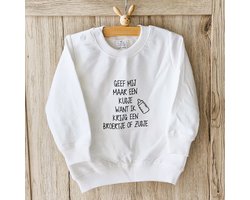 Shirt trui sweater tekst voor kind baby Aankondiging zwangerschap kusje broertje zusje Ik word grote zus wit | maat 92 zwanger geboorte cadeau zwangerschap aankondiging bekendmaking Baby big sis sister