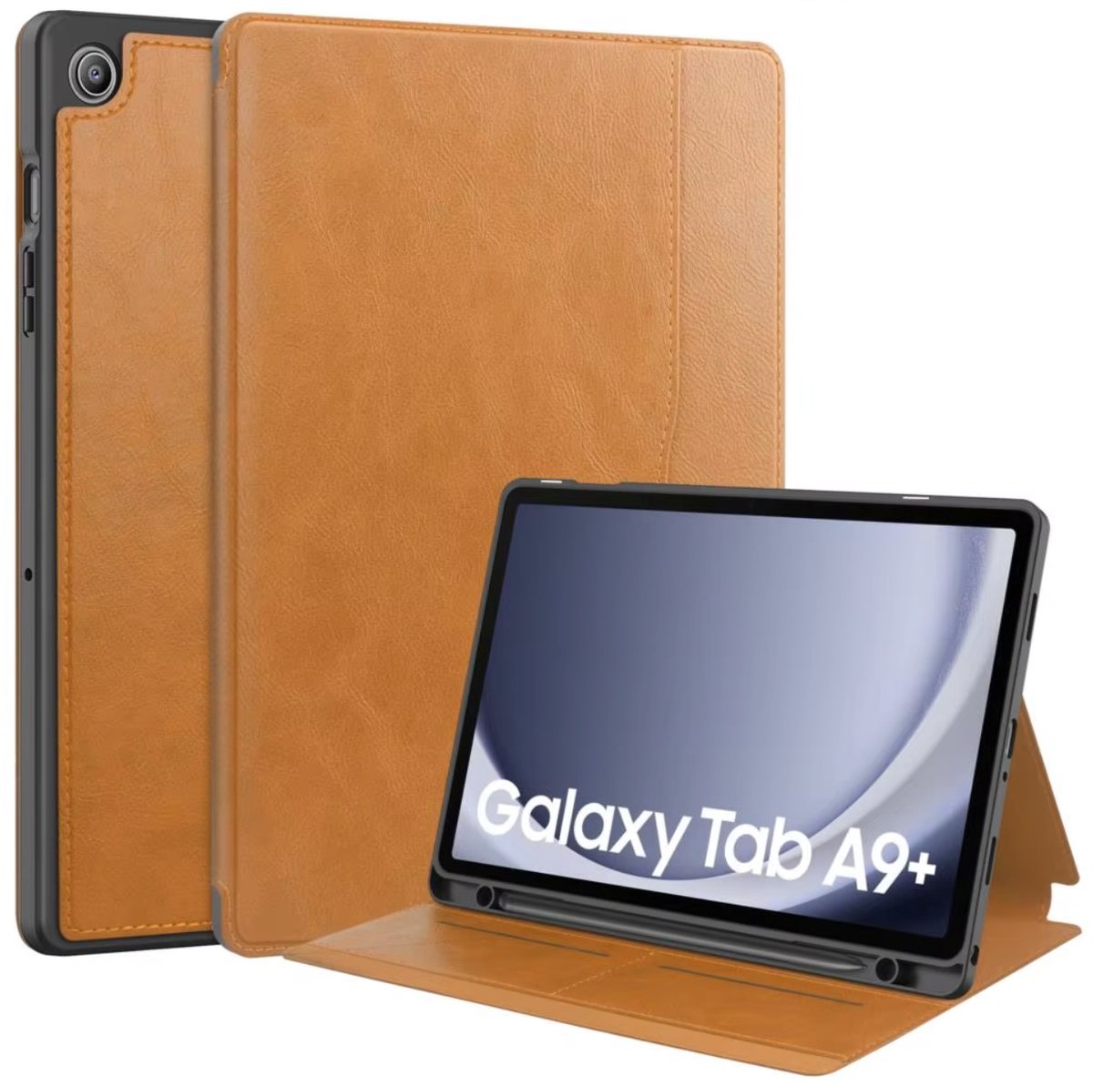EtuiTab Clear Card Pencil - Tablethoes - Samsung Galaxy Tab A9+ - Schermformaat 11 inch - Bruin