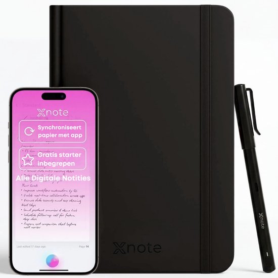 XNote Smart Pen & Notebook Starter Set – Notes numériques pilotées par l'IA, écriture sur papier véritable synchronisée avec l'application, Notebook intelligent Bluetooth, batterie 17 heures, ensemble officiel avec 5 recharges d'encre