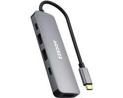 Accezz 5-in-1 USB-C Hub - 4K 30Hz Ultra HD - 100 Watt opladen - Docking station