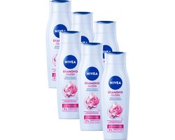 NIVEA Diamond Gloss Care Haar Shampoo - met Diamantdeeltjes - Macadamia Olie - Haarshampoo - Voordeelverpakking - 6 x 250 ml