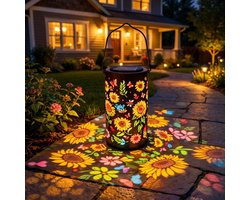 Taishengda - Zonnebloem tuinverlichting, op zonne-energie, weerbestendige LED-verlichting, tuinverlichting op zonne-energie – voor achtertuin, boerderij, balkon, gazon, pad, looppad, garage
