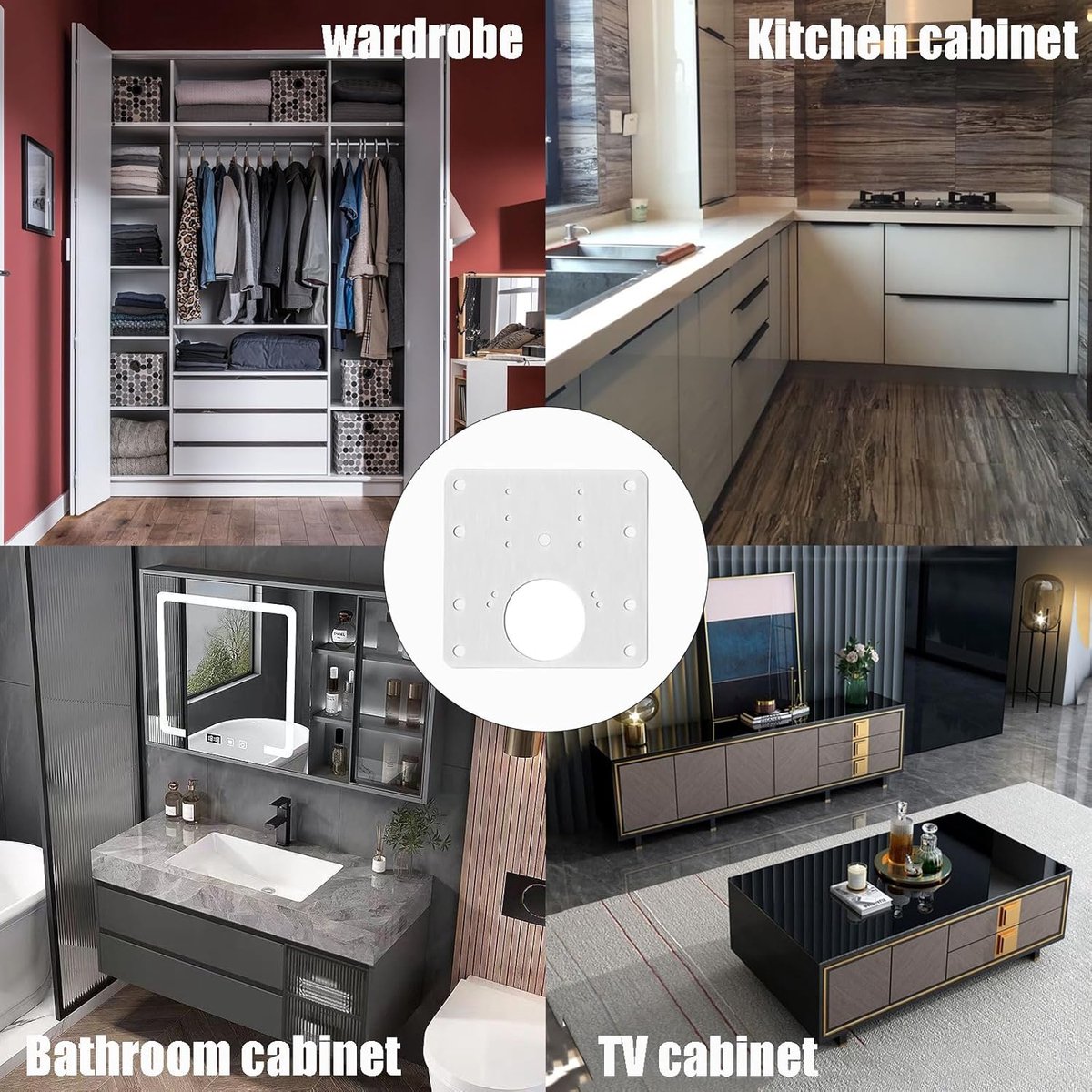 Scharnier Reparatie Platen - Kastbevestiging - Meubelherstel - Verdikte Constructie - 10 Stuks - Zilverkleurig