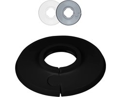 Verwarmingsbuis rozetten - Buis afdekking - Verwarming afwerken - Speciale kleuren - 18 mm Loch-Ø - Diepzwart RAL 9005