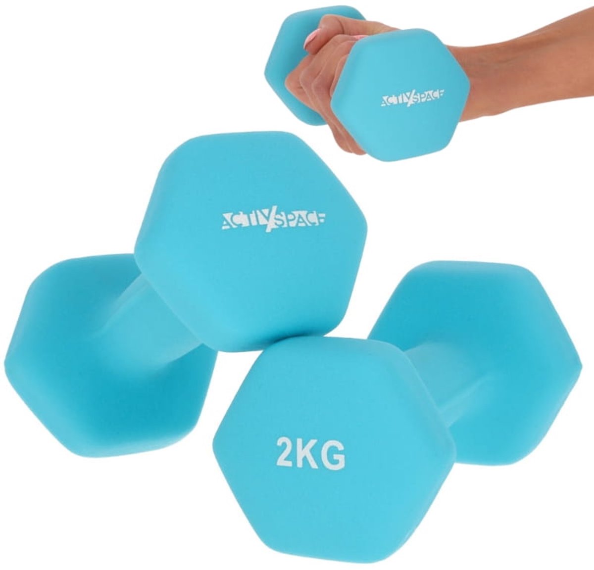Activ Space - Hantelset - 2x2kg - Neopreen - Blauw