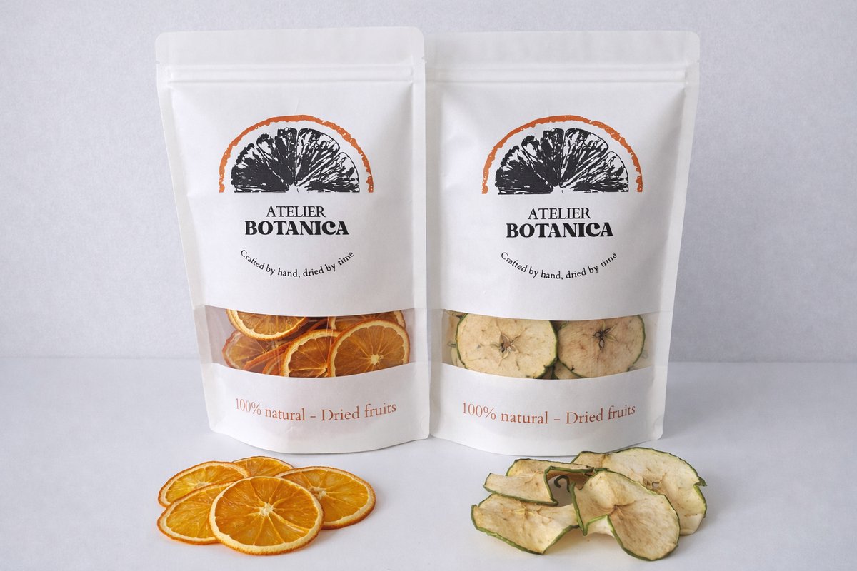 Gedroogde sinaasappelschijfjes en appelschijfjes 2 x 100g – cocktail garnering - snack, thee, decoratie