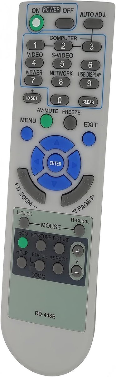 Projector Afstandsbediening - Universele Controller - Projector Bediening - Ergonomisch Ontwerp - 10 Meter Bereik - Wit