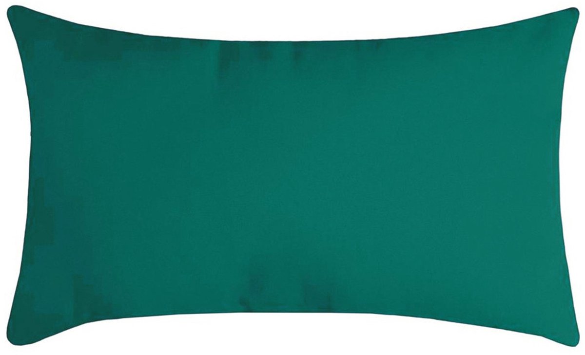 Stof Textile sierkussen Nelson - emerald groen - 30 x 50 cm - bank kussens - zitkussens - binnen/buiten - polyester