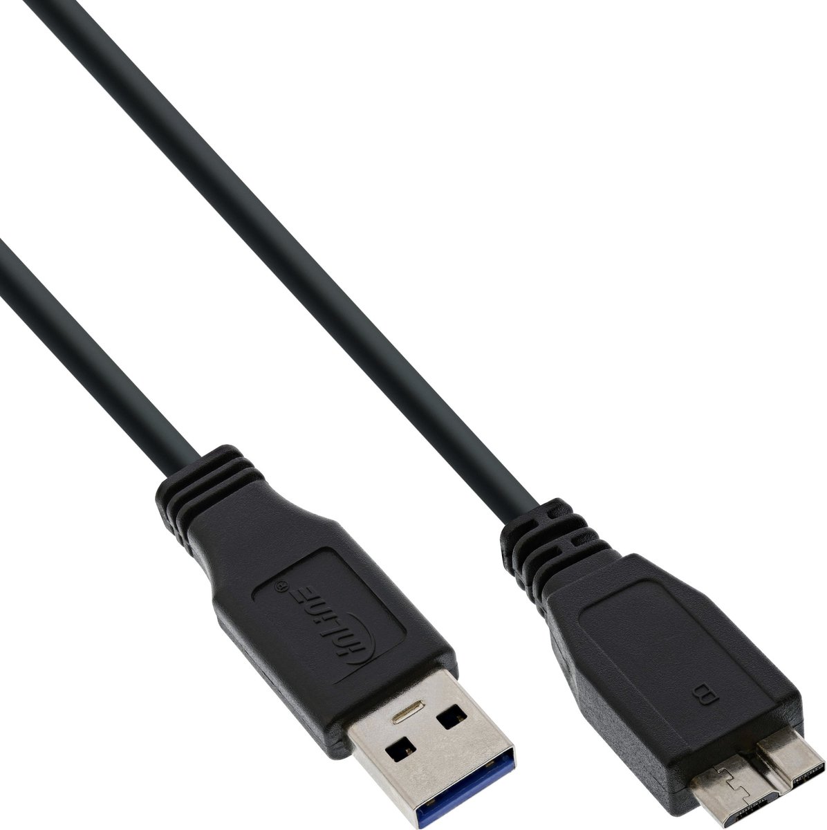 InLine® USB 3.2 Gen.1-kabel, A naar Micro B, zwart, 1,5m