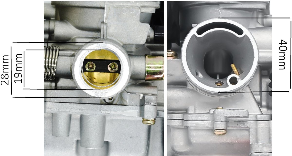Carburateur voor 50cc 4-takt scooter - Sym - Kymco - Piaggio - Vespa - Peugeot - metalen bovencap – foto 2
