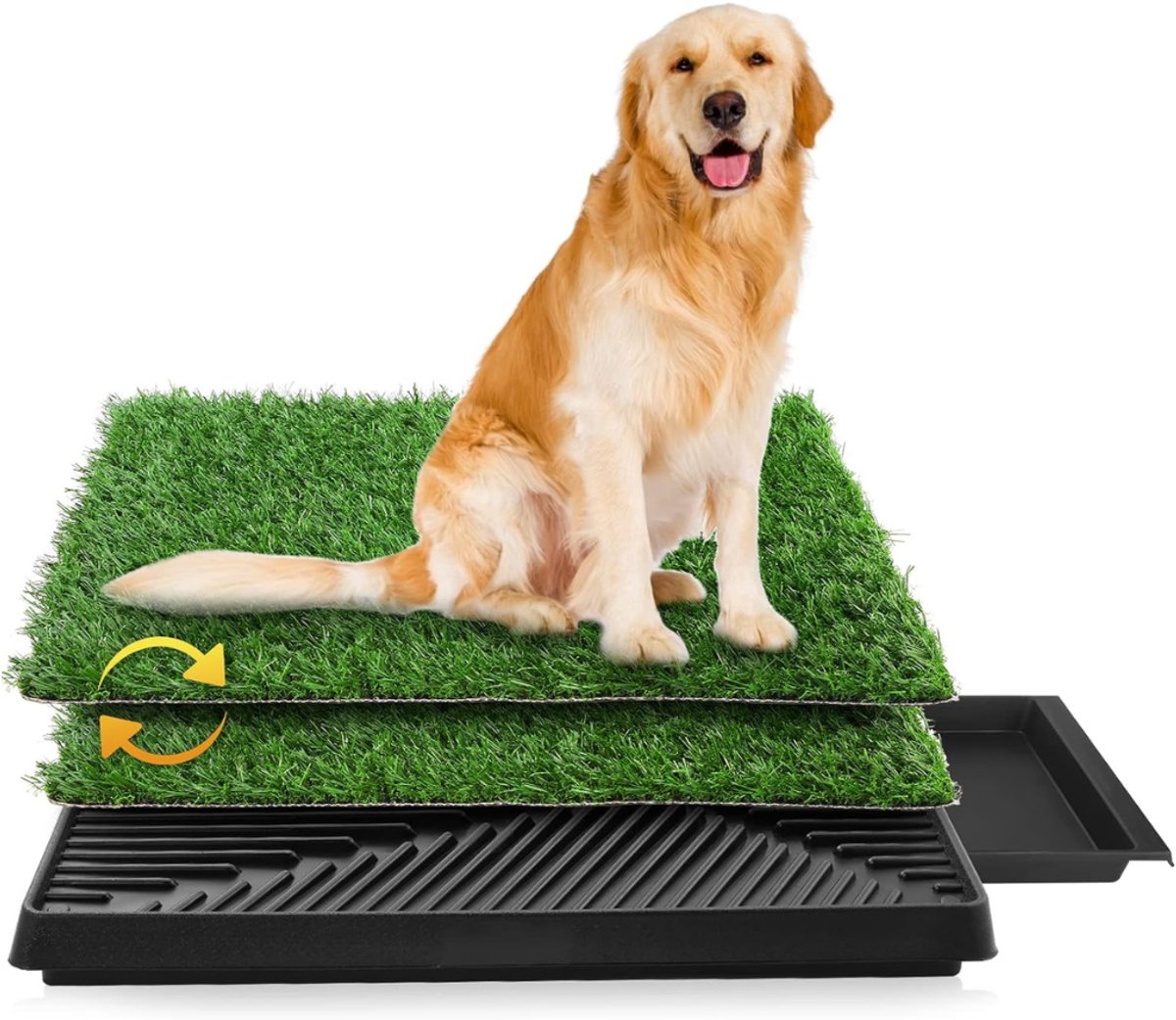 SAVI® Hondentoilet Kunstgras - Geurafstotend - Honden Wc Outdoor & Indoor - Groen - 63cm x 50cm x 7cm