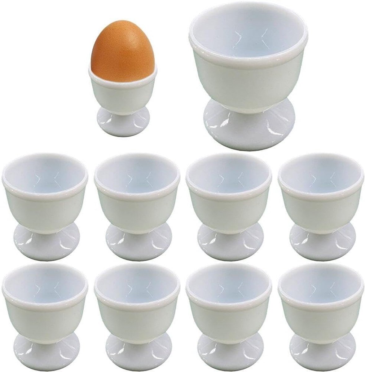 Ei Bekers - Eierhouders - Ontbijt Serveren - Duurzaam Kunststof - 46 x 47 cm - Wit