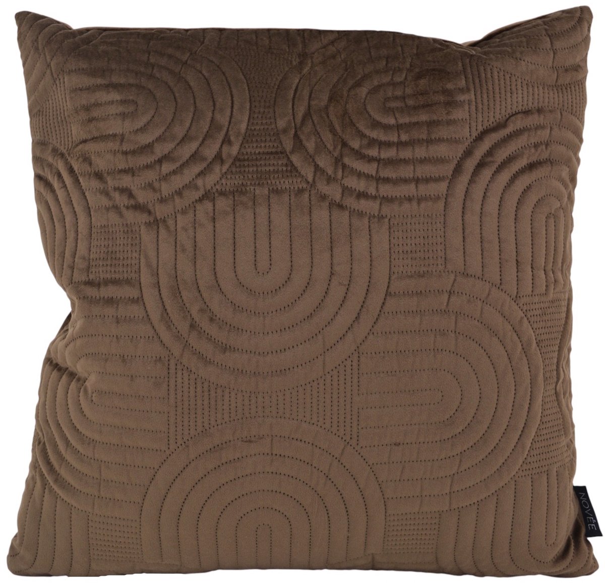 NOVÉE Sierkussen Abstract Velvet Bruin | 45 x 45 cm | Velvet/Polyester