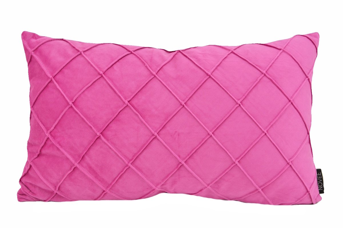 NOVÉE Sierkussen Velvet Cross Roze | 30 x 50 cm | Velvet/Polyester