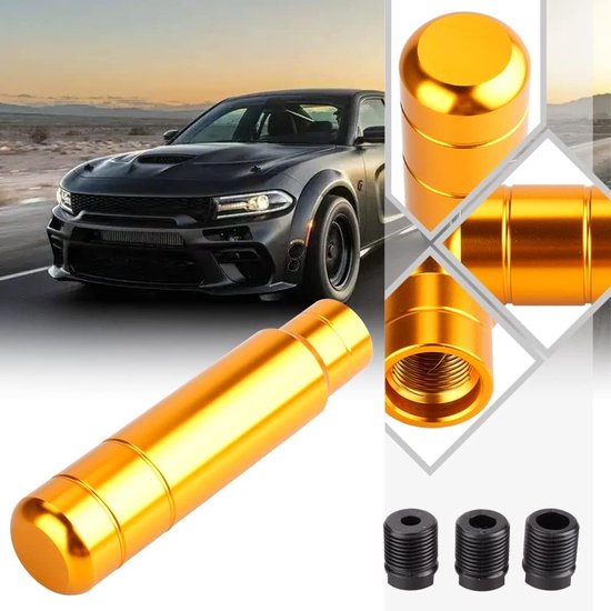 Schakelknop Auto - Versnellingspook Upgrade - Comfortabel Rijden - Universele Pasvorm Adapters - 5 Inch Lengte - Goud — afbeelding 3