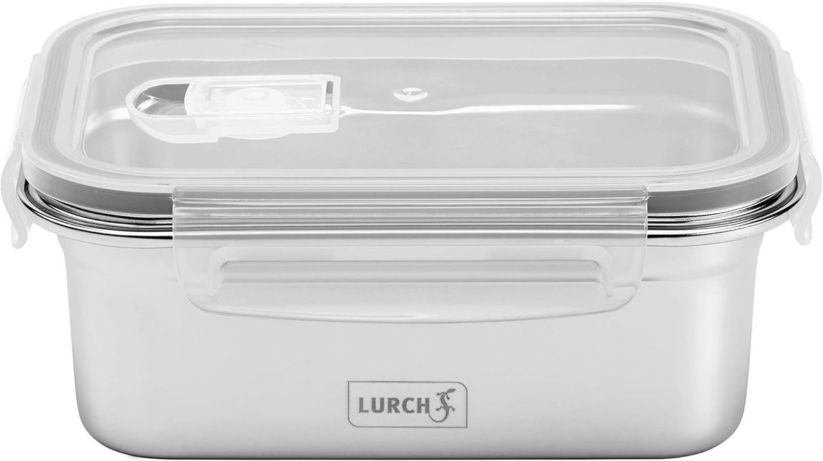 Opbergdoos - Lunchbox - Voedsel bewaren - Lekvrij en luchtdicht - 800 ml - Zilver