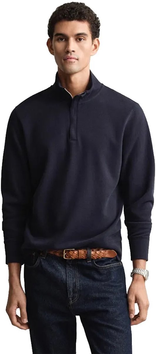 Gant Light Sacker Sweatshirt Met Halve Rits Blauw S Man