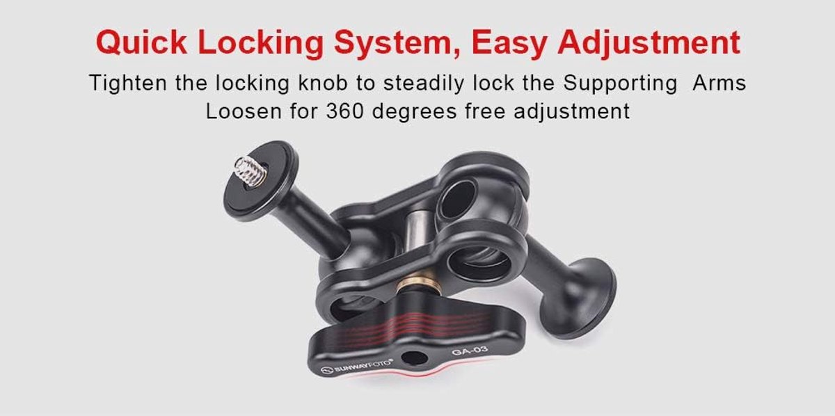 Statiefhouder - Magische arm - Camera bevestiging - Verstelbare hoek - 146mm lengte - Zwart