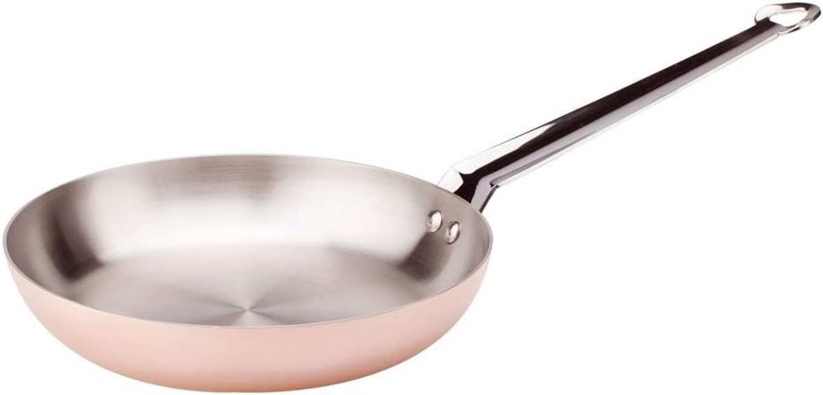 Koekenpan - Koekenpan met bodem - Sauteren en braden - Inductie geschikt - 24 cm diameter - Roestvrij staal