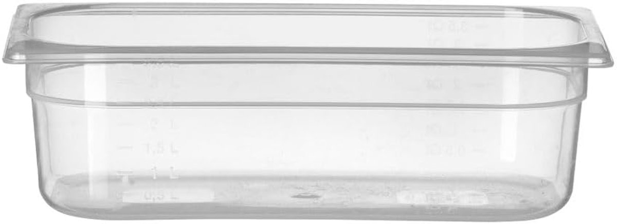 Gastronorm Bak - Voedselcontainer Opslag - Voedsel bewaren - Stapelbaar Vriezerbestendig - 32.5x17.6x10cm - Transparant