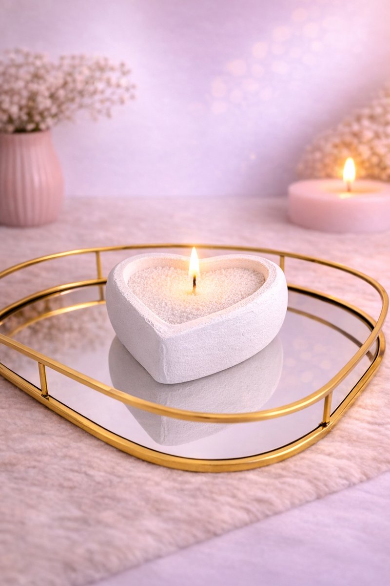 Lavendel Hartje – Gevuld met Kaarsenzand!  | Viva Femme | Kaarsen | Decoratie | Cadeau