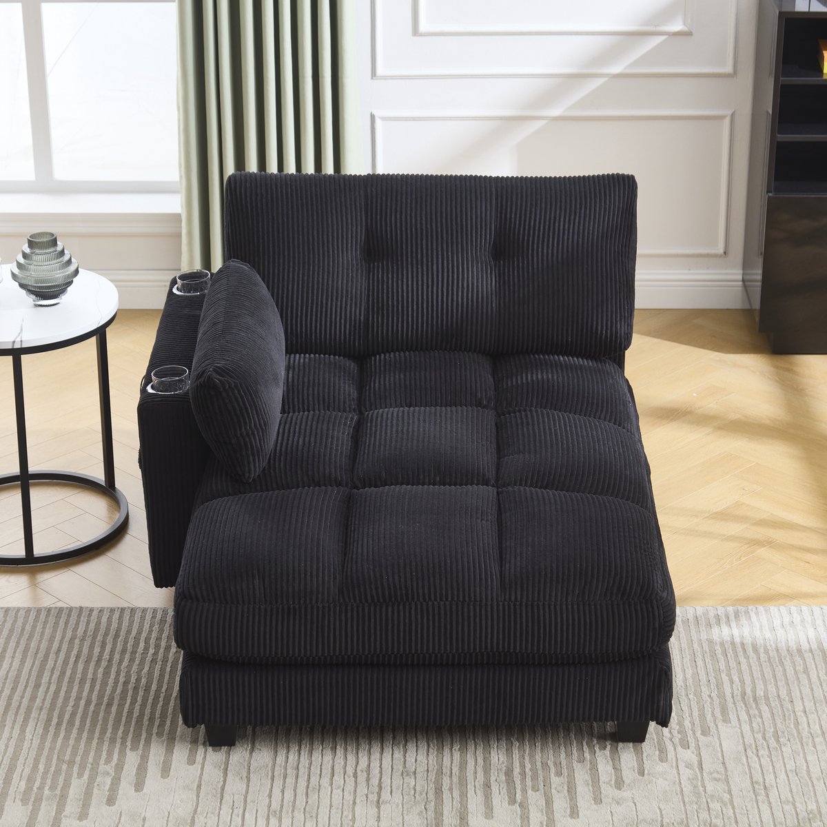 MODFU Loungestoel - Verstelbare Hoofdsteun En Bekerhouders - Modern Minimalistisch - Woonk