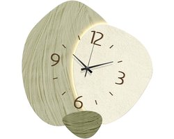 Wandhorloge stille voor kinderen, Wandhorloge zonder tic-tac, decoratieve horloge voor badkamer, klaszaal, boerderij, groen