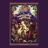 Boek kaft: Meisje met gloeiende handen in magische apotheek, met titel 'De magische apotheek'.