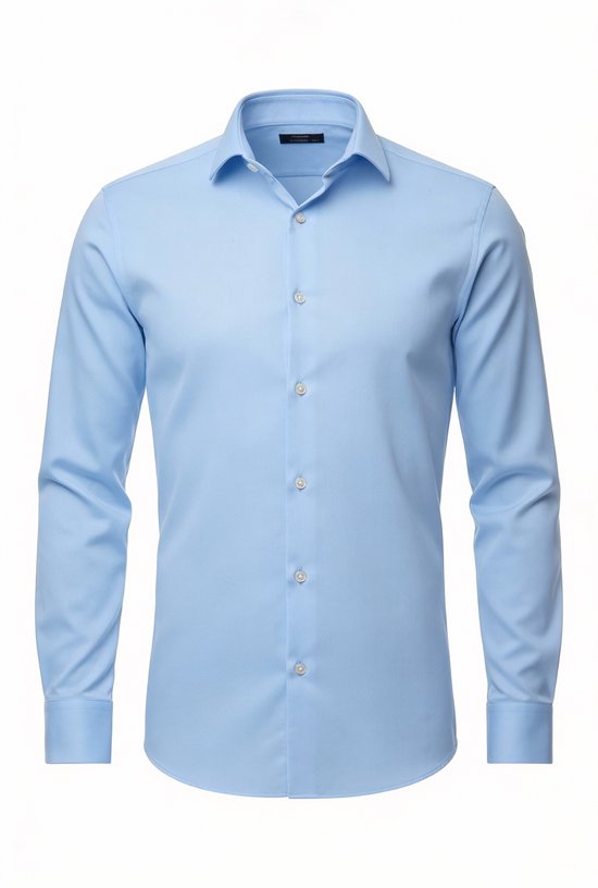 HOTIAN Herenoverhemden, denim shirt met lange mouwen, vrijetijdshemd, regular businesshemd, slim fit herenoverhemden, Light Blue01, S