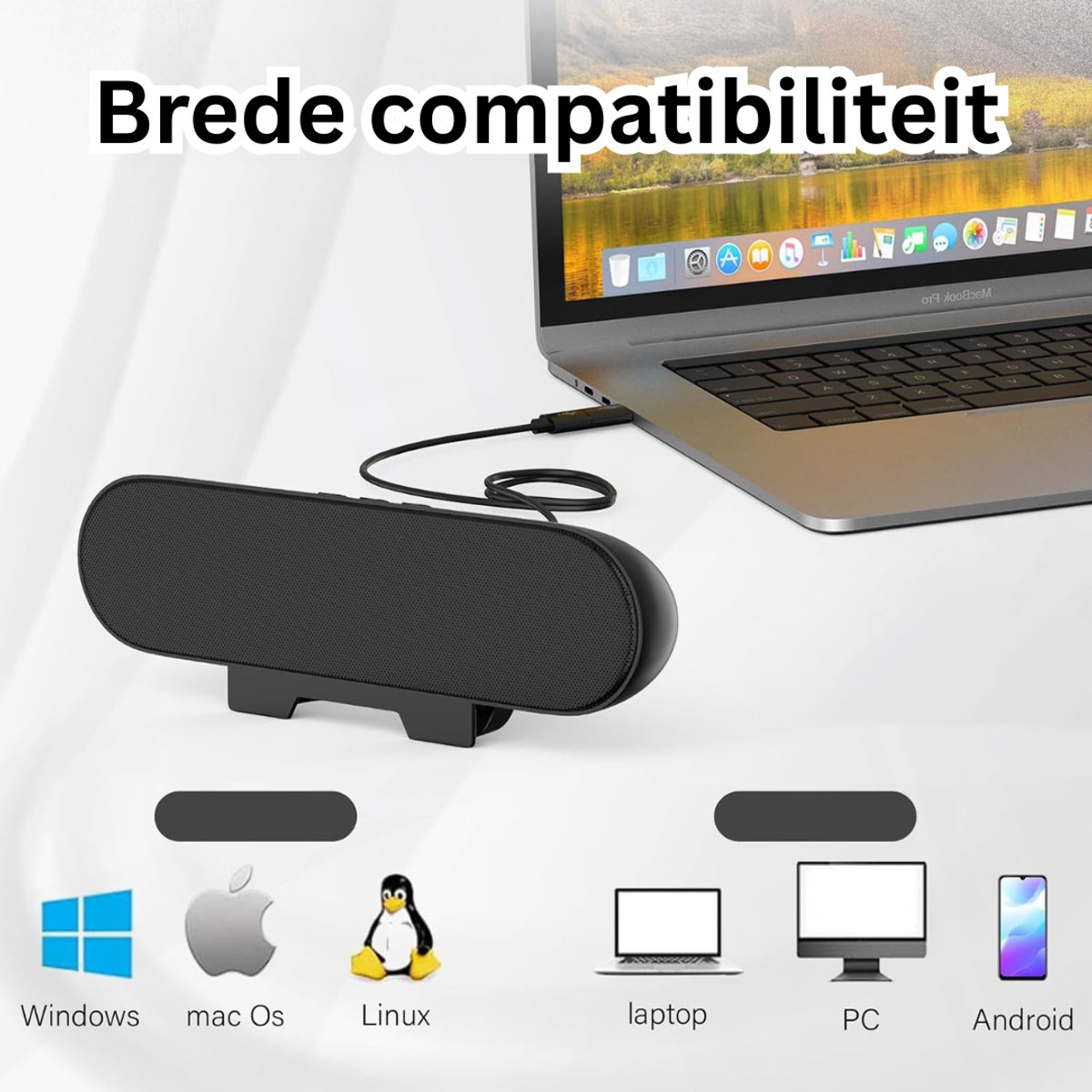 Mini Bluetooth Soundbar voor TV en PC Speakers - afbeelding 3