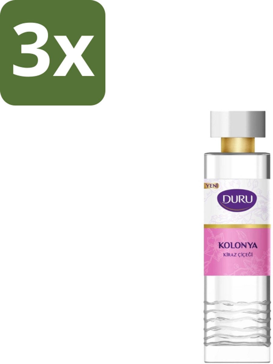 Duru – Eau de Cologne – Kersenbloesem -Handdesinfectie – 400 ml - Bulkverpakking - 3 stuks