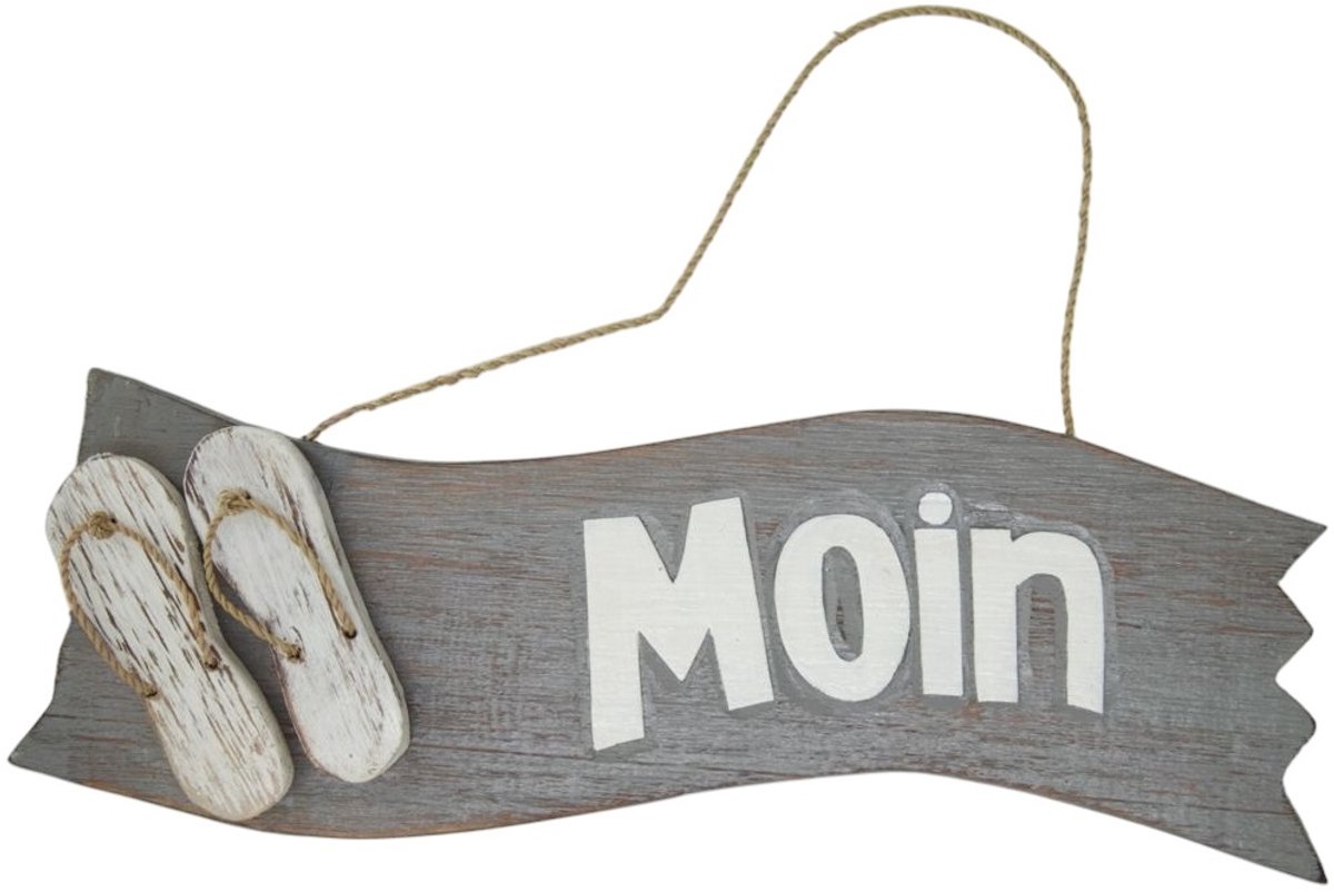 Tekstbord Dion MOIN slipper grijs 30x12 cm