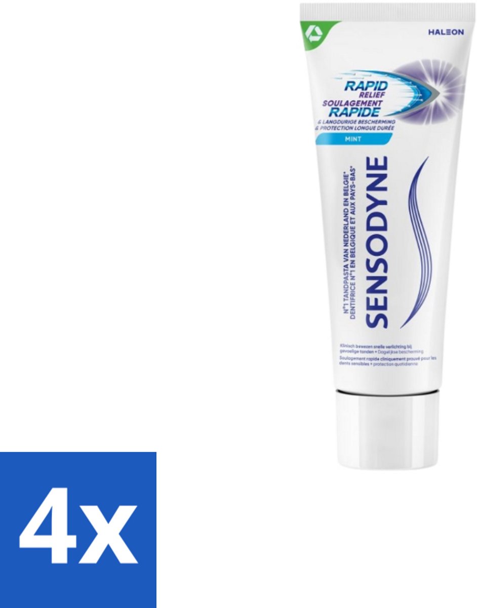 Sensodyne – Tandpasta – Rapid Relief Whitening – 75 ml - Voordeelverpakking - 4 stuks