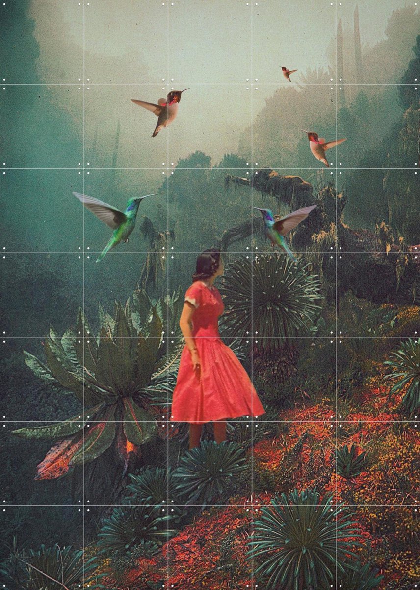 IXXI 20 Seconds before the Rain, Frank Moth - 100 x 140 cm - Gratis ophangtool - Grote wanddecoratie en posters - Kleurrijk, Collage, Digitale Kunst