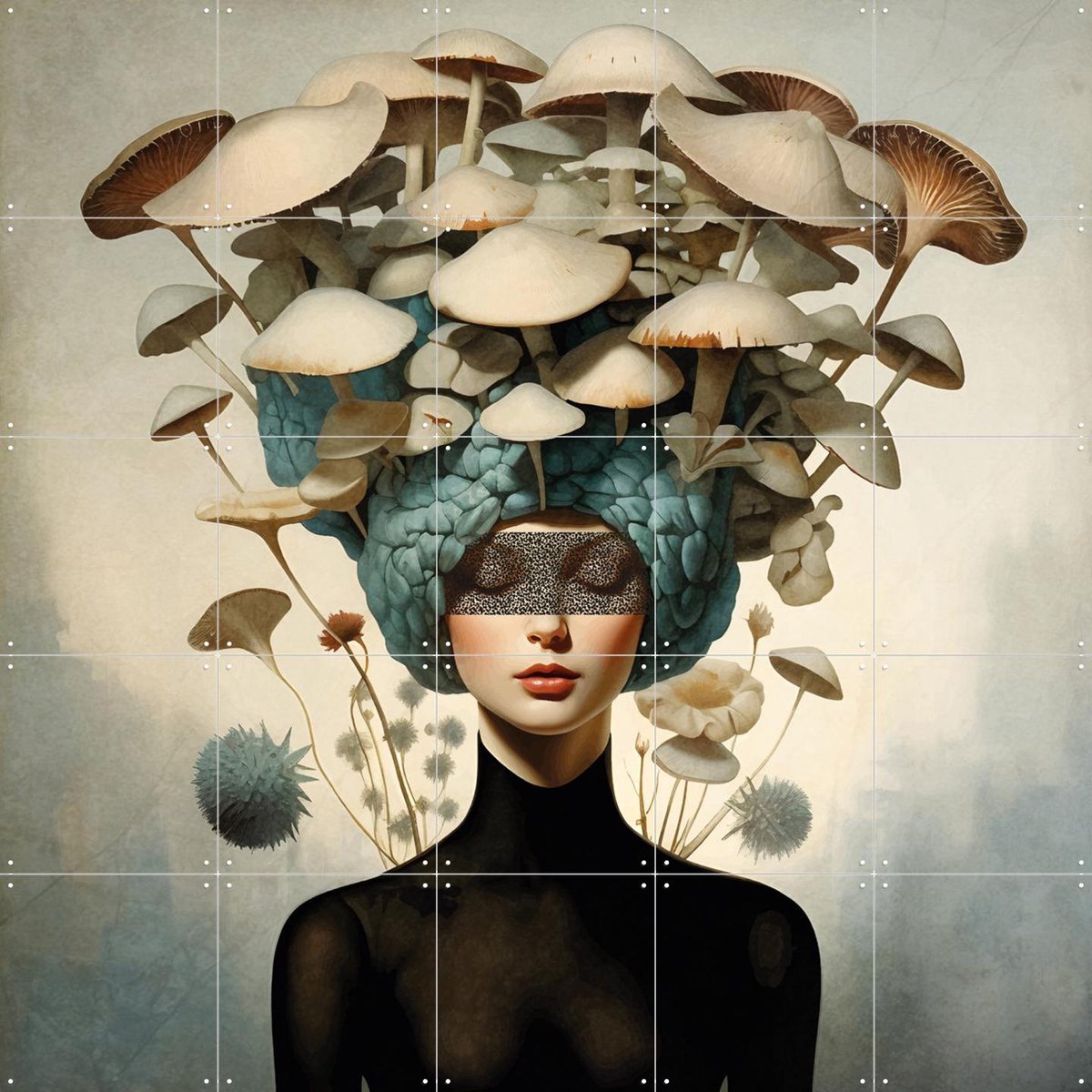 IXXI Hello October, Mirjam Duizendstra - 100 x 100 cm - Gratis ophangtool - Grote wanddecoratie en posters - Surrealisme, Illustraties, Digitale