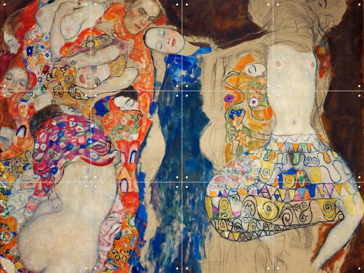 IXXI The Bride 1918, Gustav Klimt & Bridgeman Images - 80 x 60 cm - Gratis ophangtool - Grote wanddecoratie en posters - Kleurrijk, Olieverf, Art