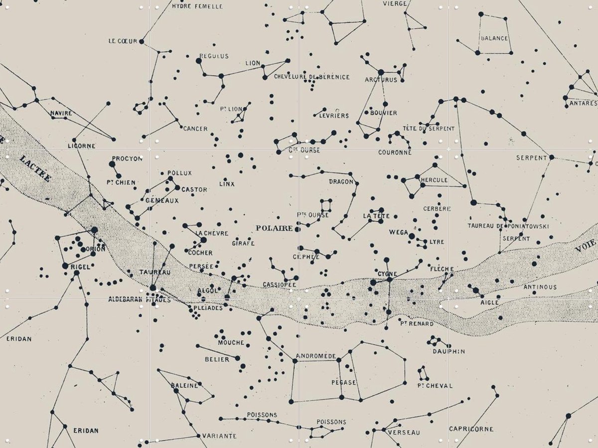 IXXI Carte du Ciel II a, Aster Edition - 80 x 60 cm - Gratis ophangtool - Grote wanddecoratie en posters - Grafisch Ontwerp, Illustraties, Vintage