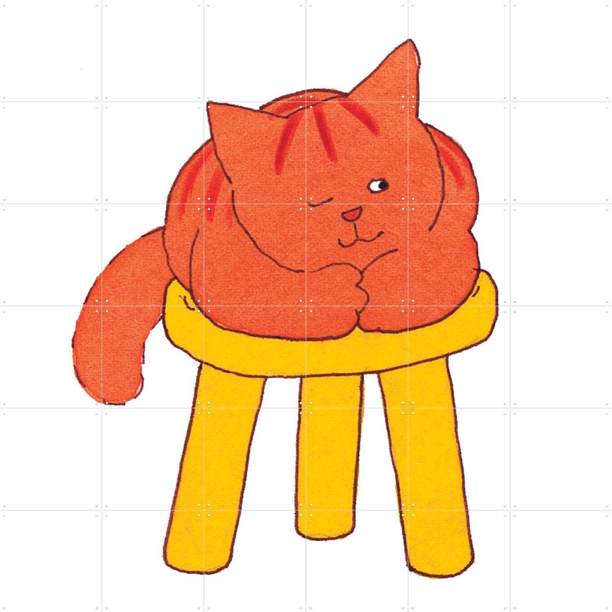 IXXI Dikkie Dik op Stoel, Dikkie Dik - 120 x 120 cm - Gratis ophangtool - Grote wanddecoratie en posters - Cartoonesk, Illustraties, Speels