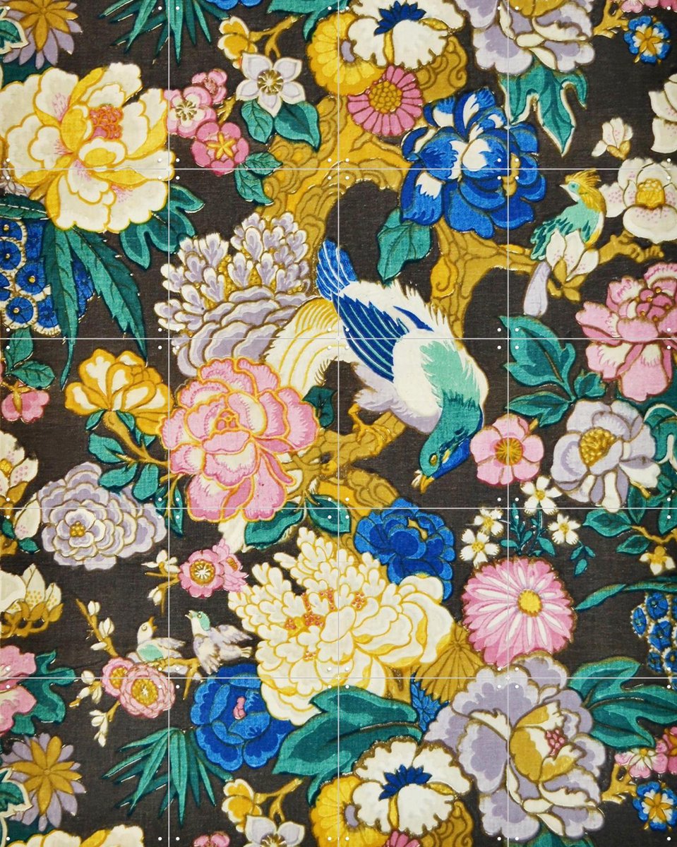 IXXI Chinoiserie-style furnishing Fabric, Victoria and Albert Museum - 80 x 100 cm - Gratis ophangtool - Grote wanddecoratie en posters - Ornamenteel