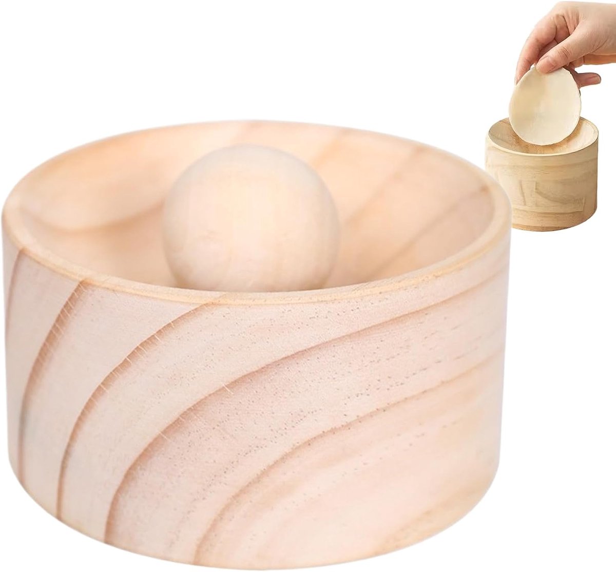 Houten Deegpers Voor Dumplings - Met Anti-Aanbaklaag & Handmatige Bediening - 8x8 cm