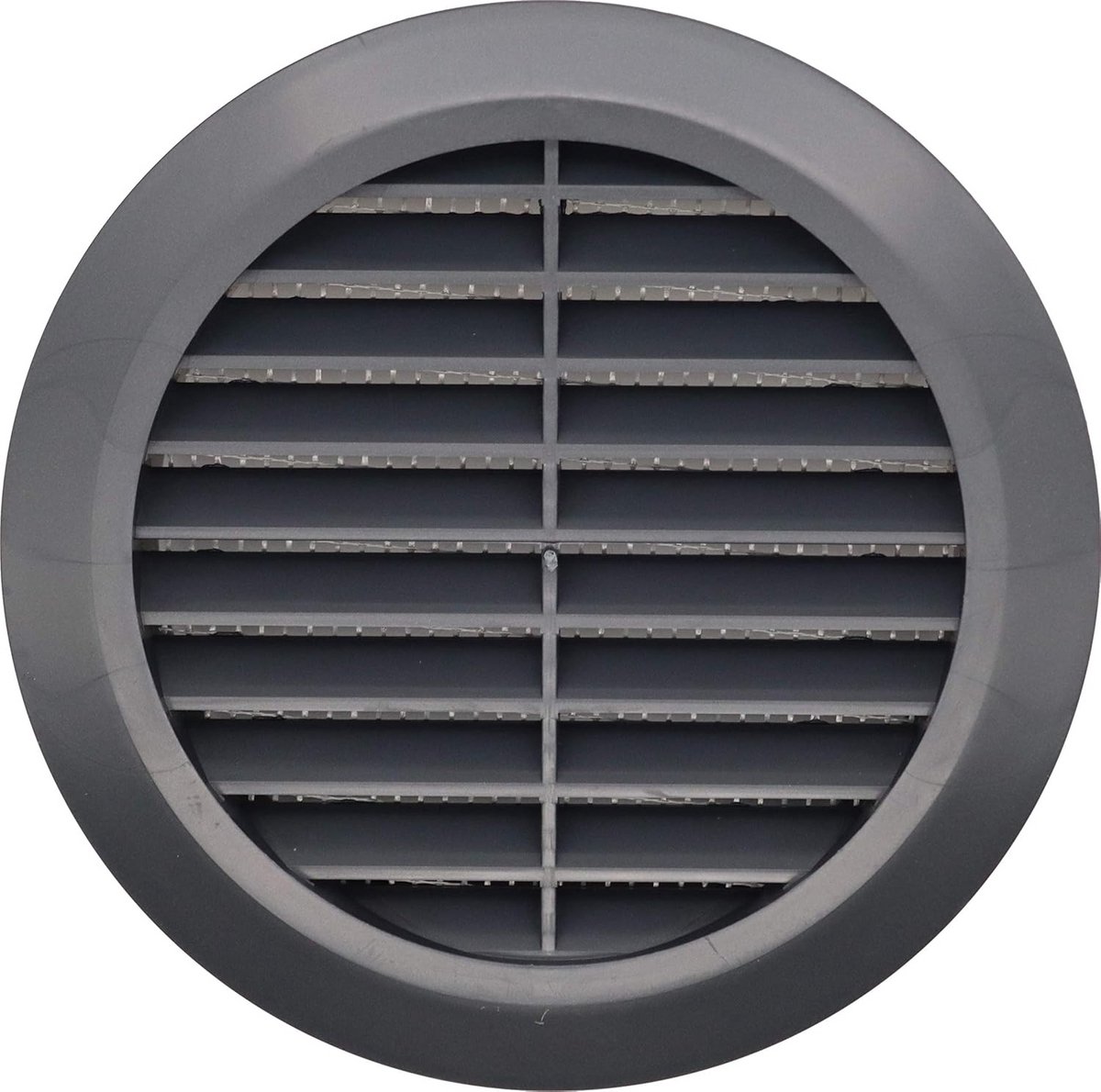 Ronde Zwarte Ventilatie Rooster 100mm met Flens en Insectenhor