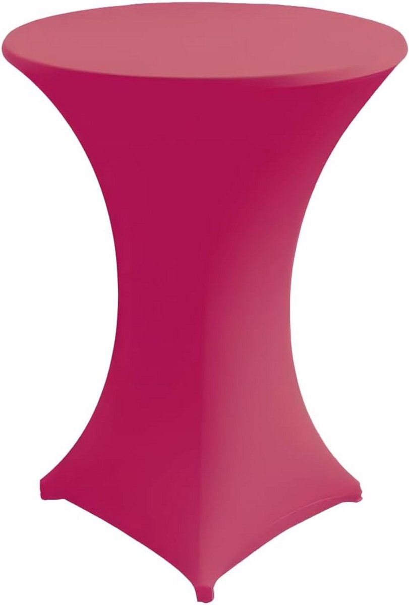 Stretch Hoes Voor Bistrotafel Rond Ø65-72 cm Polyester Elastaan Roze