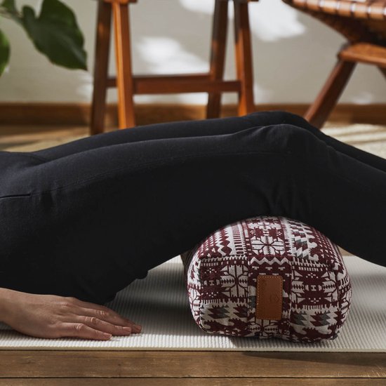 #DoYourYoga - Hoekig Yoga bolster - »Paravati« - Meditatiekussen met bio-organische boekweit schalen vulling - L67 cm & diam.13 cm - Style (9) van Merkloos — afbeelding 3
