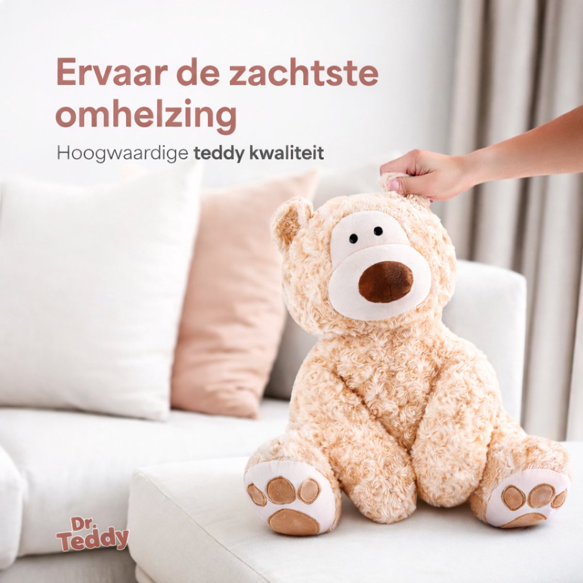 Verzwaringsknuffel - 1.5/2.5KG Verstelbaar - Verzwaarde Knuffel - Weighted Stuffed Animal - Zwaarte Knuffel - Plushie - Grote Knuffelbeer - Zware Slaapknuffel - Sensorisch Speelgoed - Verzwaringskussen - Teddybeer - Autisme - Kinderen & Volwassenen — afbeelding 2