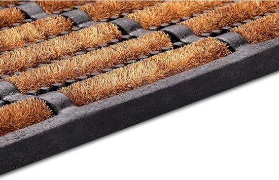 Aura® Borstelmat Voor Buiten - Voetenveger Van Kokusrubber - Deurmat Binnen Antislip - Deurmat Buiten - Vuilschraper - 40cm x 60cm x 3cm van Merkloos	 — afbeelding 5