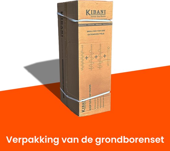 Kibani Grondborenset 100 mm + 150 mm + 200 mm + Verlengstuk - Palenboor - Losse Borenset - Grondboorset — afbeelding 5