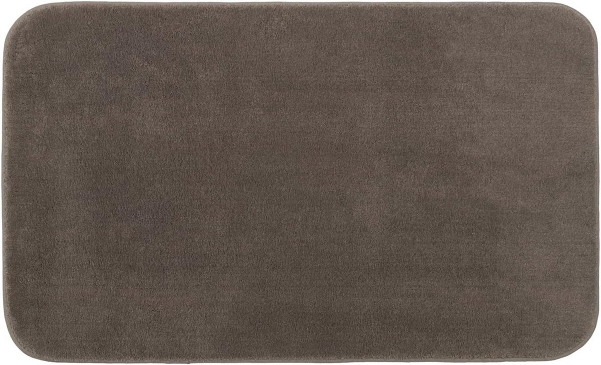 Zachte Hoogpolige Badmat Taupe 50x70 cm - Antislip en Geschikt voor Vloerverwarming