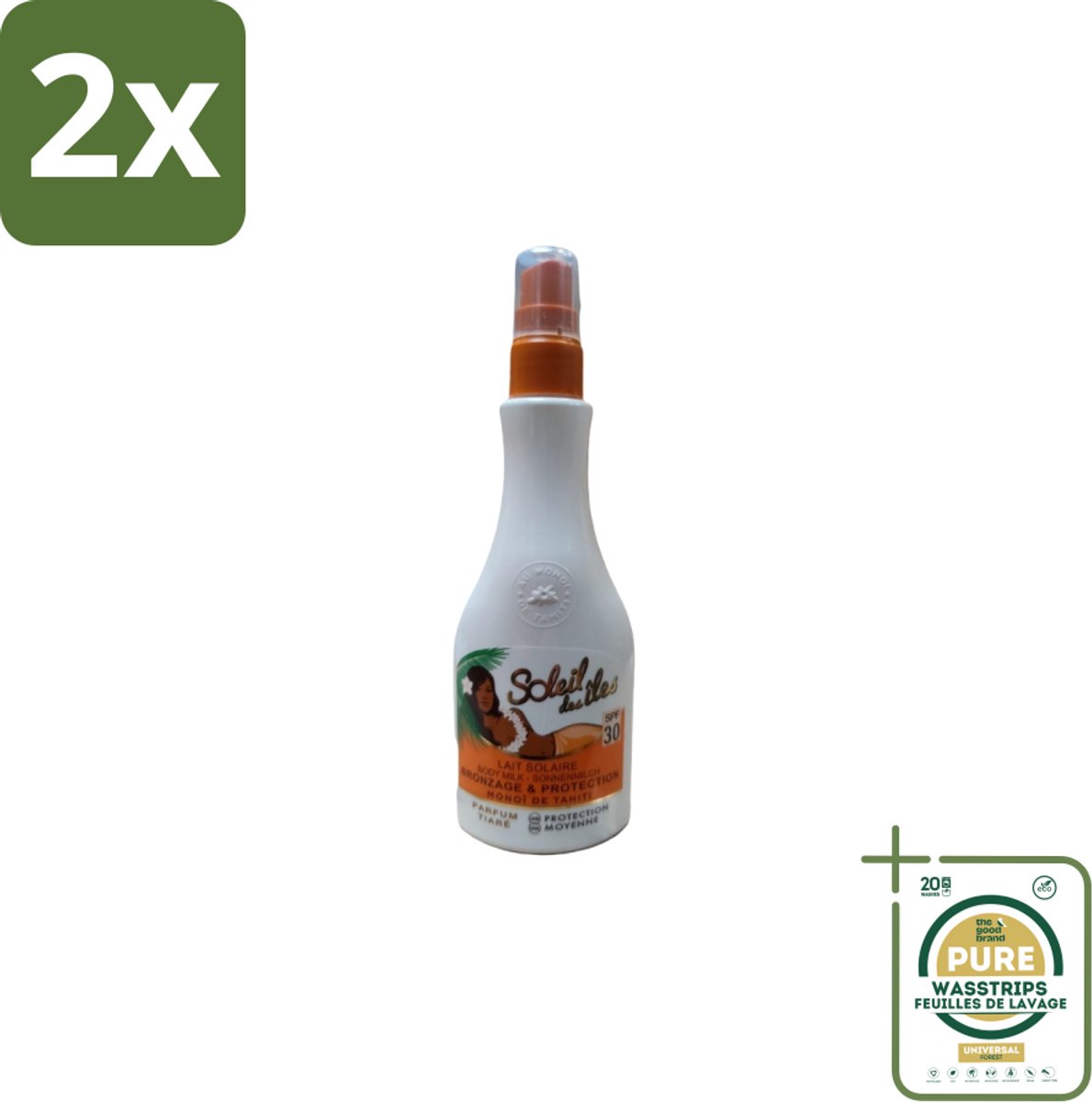 Soleil des Îles – Zonnemelk – Monoï de Tahiti SPF30 – 150 ml - Voordeelverpakking - 2 stuks - Monoï tahiti - Huidbescherming