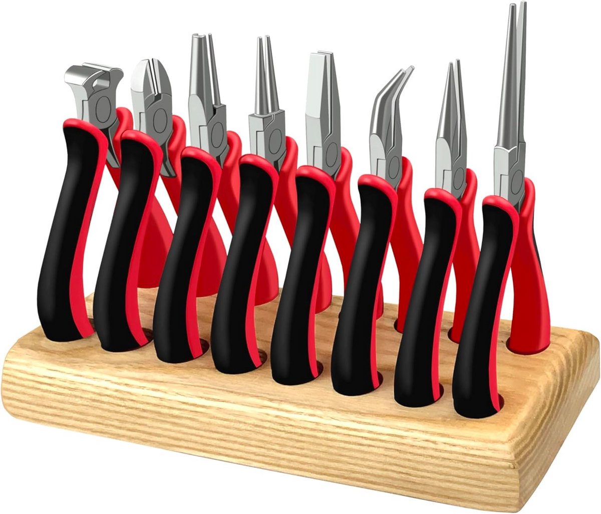 8-delige Sieradengereedschap Set met Houten Houder voor Reparatie en Knutselen